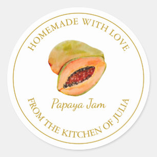 Goldmedaille Papaya-Jam weiß Runder Aufkleber