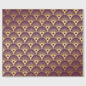 Goldmedaille Plum Lila Plum Scales Art Deco Shel Geschenkpapier (Flach)