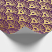 Goldmedaille Plum Lila Plum Scales Art Deco Shel Geschenkpapier (Ecke)