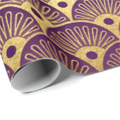 Goldmedaille Plum Lila Plum Scales Art Deco Shel Geschenkpapier (Rolleneckpunkt)