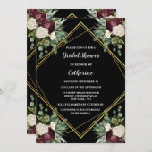 Goldmedaille Rose botanischer Blumenchic Einladung (Vorne/Hinten)