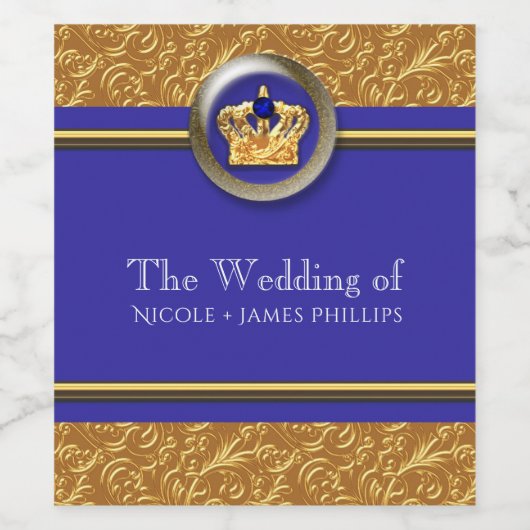 Goldmedaille & Royal Blue Crown Weinetikett (Einzelnes Label)