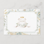 Goldmedaille Royal Indian Peacock Wedding Details Begleitkarte (Rückseite)