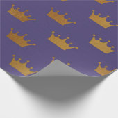 Goldmedaille Royal Lila Plum King Crown Heraldic P Geschenkpapier (Ecke)