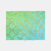 Goldmedaille Scales Aquamarin Türkis Glitzer Fleecedecke (Vorderseite (Horizontal))