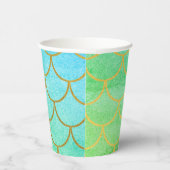 Goldmedaille Scales Aquamarin Türkis Glitzer Pappbecher (Rechts)