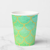 Goldmedaille Scales Aquamarin Türkis Glitzer Pappbecher (Vorderseite)