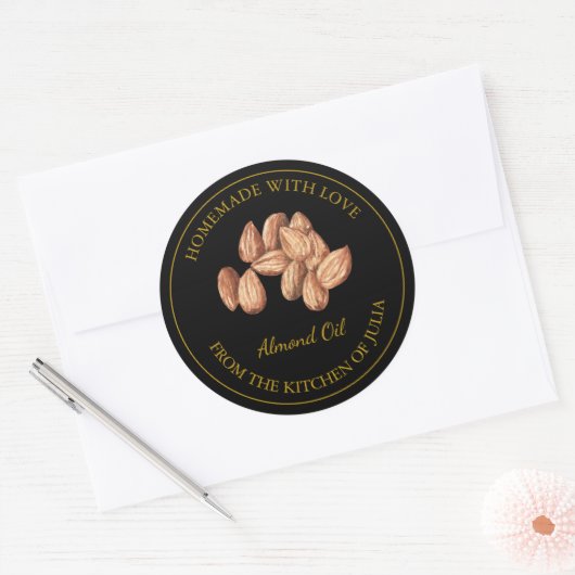 Goldmedaille | Schwarz Runder Aufkleber (Umschlag)