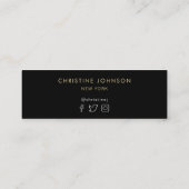 Goldmedaille schwarze Treuekarte Mini Visitenkarte (Rückseite)