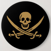 Goldmedaille & Schwerter Piratenflagge des Jacks C Button (Vorderseite)