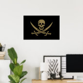 Goldmedaille & Schwerter Piratenflagge des Jacks C Poster (Heimbüro)
