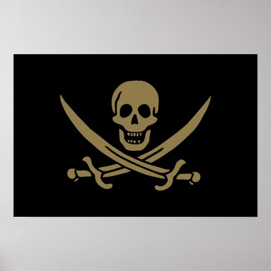 Goldmedaille & Schwerter Piratenflagge des Jacks C Poster (Vorne)