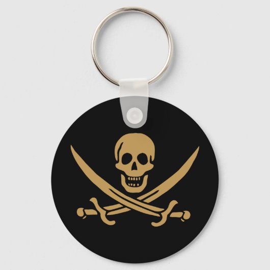 Goldmedaille & Schwerter Piratenflagge des Jacks C Schlüsselanhänger (Vorderseite)