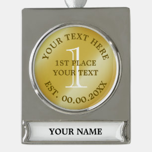 Goldmedaille Siegermedaille Banner-Ornament Silber