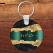 Goldmedaille Smaragdgrün-Agarve-Marmornamenskript Schlüsselanhänger (Rückseite)