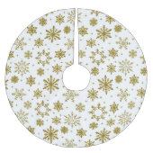 Goldmedaille Snowflake Weißer Elegante Polyester Weihnachtsbaumdecke (Vorderseite)