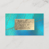 Goldmedaille Tiffany Aqua Sepia Foil Piazza della  Visitenkarte (Rückseite)