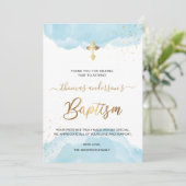 Goldmedaille und blaue Wasserfarben Dankeskarte (Stehend Vorderseite)