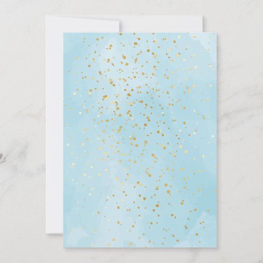 Goldmedaille und blaue Wasserfarben Dankeskarte (Rückseite)