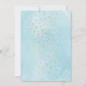 Goldmedaille und blaue Wasserfarben Einladung (Rückseite)