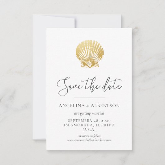 Goldmedaille und Blush Pink Save the Date (Vorderseite)