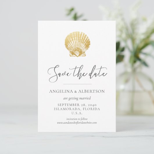 Goldmedaille und Blush Pink Save the Date (Stehend Vorderseite)