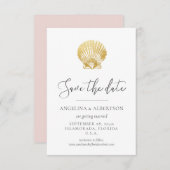 Goldmedaille und Blush Pink Save the Date (Vorne/Hinten)