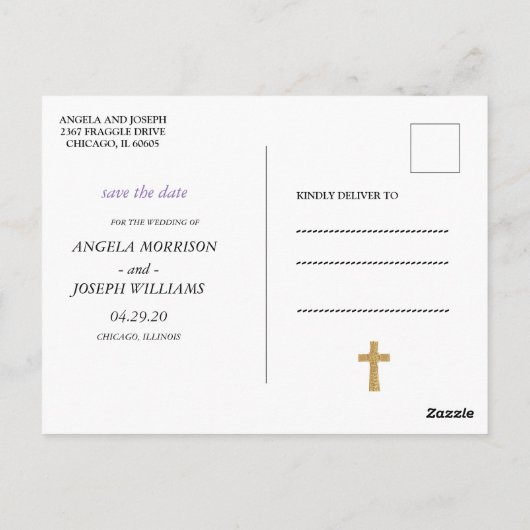 Goldmedaille und elegante Typografie Save the Date Postkarte (Rückseite)