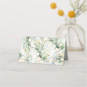 Goldmedaille und Eukalyptus Greenerity Wedding Platzkarte (Rückseite)