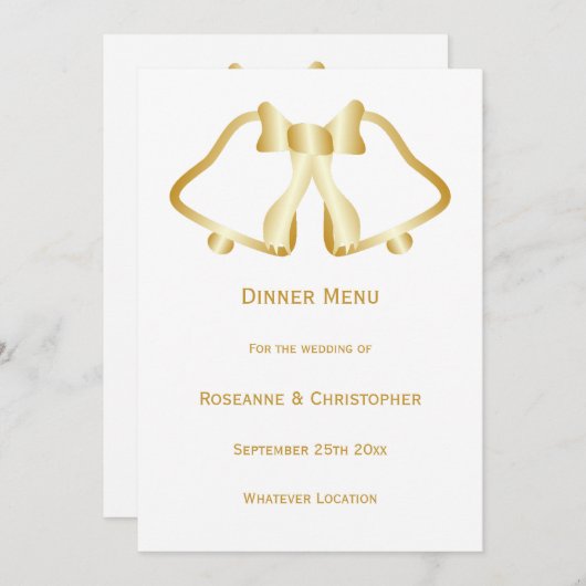 Goldmedaille und Goldmedaille Menükarte (Vorne/Hinten)