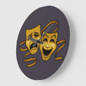 Goldmedaille und Masken des Tragedy Theaters Große Wanduhr (Winkel)