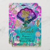 Goldmedaille und Muscheln unter dem Party Einladung (Vorne/Hinten)