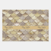 Goldmedaille und Schneeflocken Geschenkpapier Set (Vorderseite)