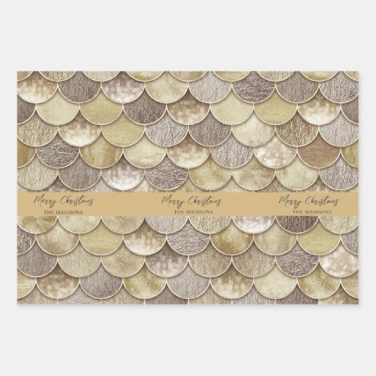 Goldmedaille und Schneeflocken Geschenkpapier Set (Vorderseite)