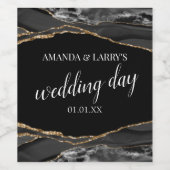 Goldmedaille und schwarzes Marmorweinetikett Weinetikett (Einzelnes Label)