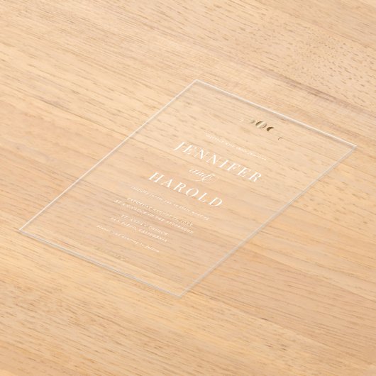 Goldmedaille und weißer Himmelsmond Transparente H Acryleinladungen (Ablage )