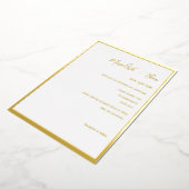 Goldmedaille und weißer Minimalwert Hochzeitsfoil  Folieneinladung (Gedreht)