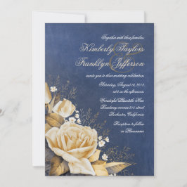 Goldmedaille Vintage Hochzeit der Seestreitkräfte  Einladung