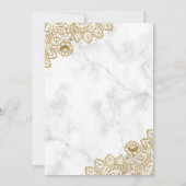 Goldmedaille Vintage Landspitze Quinceanera Einladung (Rückseite)