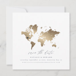 Goldmedaille Weltkarte Hochzeitserklärung Ankündigung
