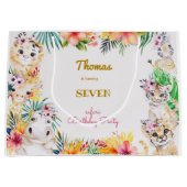 Goldmedaille Wildsafari Kindergeburtstag Große Geschenktüte (Vorderseite)