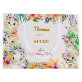 Goldmedaille Wildsafari Kindergeburtstag Große Geschenktüte (Rückseite)