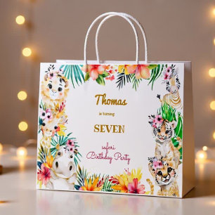 Goldmedaille Wildsafari Kindergeburtstag Große Geschenktüte