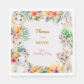 Goldmedaille Wildsafari Kindergeburtstag Serviette (Vorderseite)