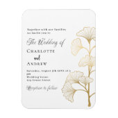 Goldmedaille zum Hochzeitsginkgo Magnet (Vertikal)