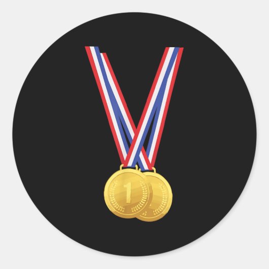 Goldmedaillen - Funny Shirt für Gewinner und Champ Runder Aufkleber (Vorderseite)