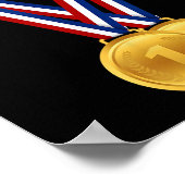 Goldmedaillen Gewinner und Champions Geschenk Gebu Poster (Ecke)