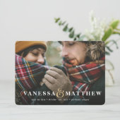 Goldmedaillen und Foto Save the Date Weihnachtskar Feiertagskarte (Stehend Vorderseite)