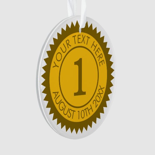 Goldmedaillengewinner 1. Platz Ornament (Vorderseite)