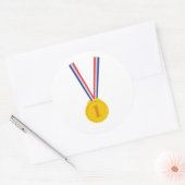 Goldmedaillengewinner Runder Aufkleber (Umschlag)